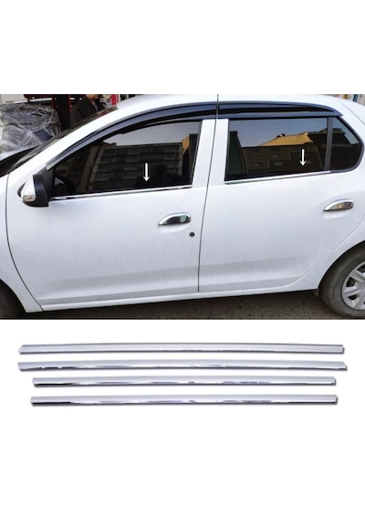 Renault Clio 3 Symbol Krom Cam Çıta 4 Prç P.çelik 2005-2012 Arası