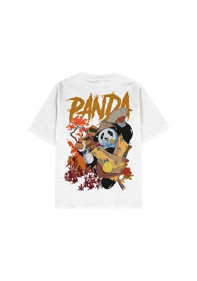 Startmore Kung Fu Panda Oversize Unisex T-shirt Beyaz