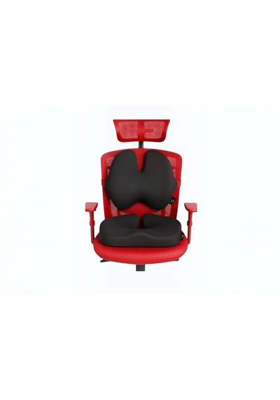 Yeni Nesil Visco Ortopedik Ergonomik Oto Ofis Koltuk Sandalye Bel Destek Minderi Ve Visco Oturma Minderi 2 Li Set Geometrik Siyah