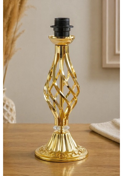 Gold Ve Metal Renkli Burgulu Model Abajur Ayağı 35cm E27