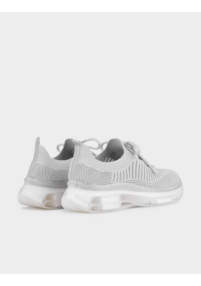 Gri Bağcıklı Kadın Sneaker Spor Ayakkabı Gri