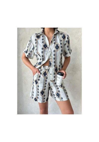 Verymoda Nakışlı Şort D2864 Taş