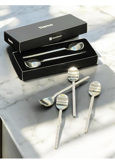 Tiamo Mios Çay Kaşığı Sade 6 Lı Set Paslanmaz Çelik