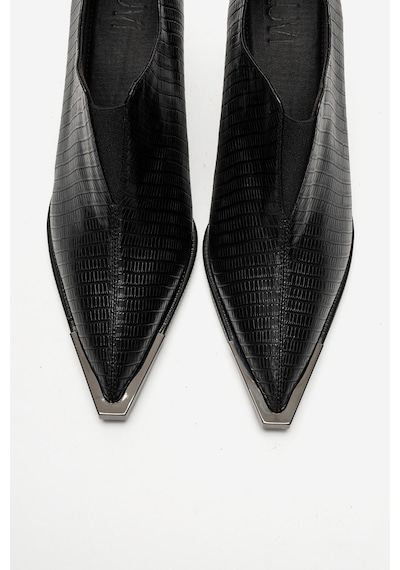 Luvi Shoes Vıvana Siyah Çizgili Kadın Topuklu Ayakkabı