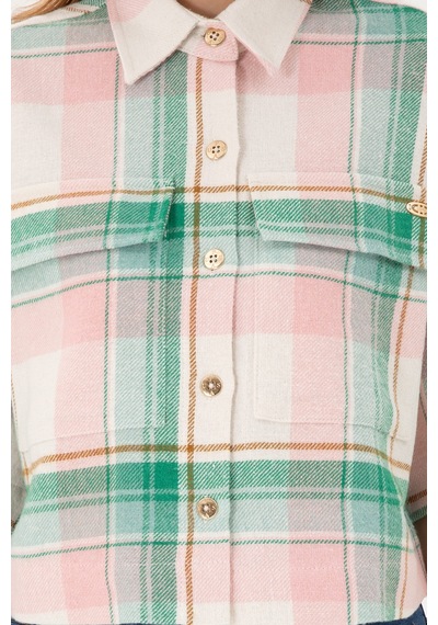 U.s. Polo Assn. Kadın Somon Gömlek Desenli 50289839-vr047 Somon