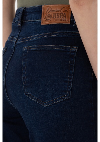 U.S. Polo Assn. Kadın Koyu Mavi Slim Flare Fit Jean Pantolon 50308349-DN0023