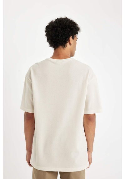 DeFacto Comfort Regular Fit Rahat Kesim Bisiklet Yaka Kısa Kollu Ağır Kumaş Basic Düz Tişört B4444AX24AUBG714
