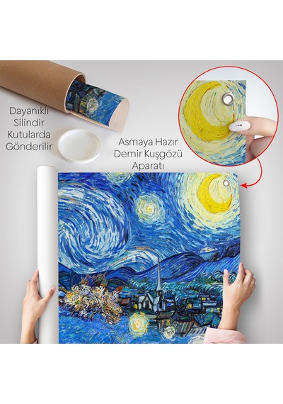 Vincent Van Gogh - Yıldızlı Geceler Duvar Örtüsü-7151
