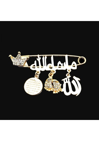 Sahiaksesuar Arapça Maşallah Yazılı Bebek Yaka Iğnesi 35