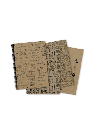 Tokaç A5 Kraft Kapak Spiralli Defter 100 Yp  Kareli