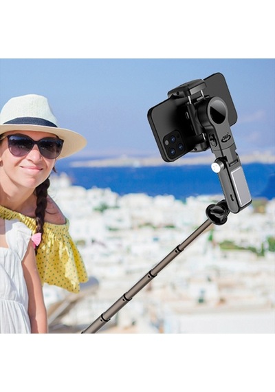Wiwu Wİ-SE006 Savaş Tanrısı Gimbal Stabilizatör Dolgu Hafif Selfie Sopa Siyah