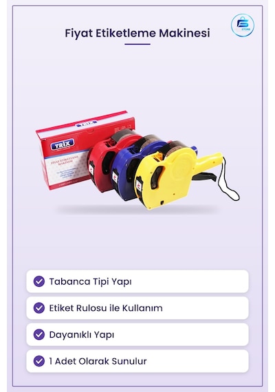 Etiket Makinesi Fiyat Etiketleme Tabancası Mağaza Market Ofis Kul