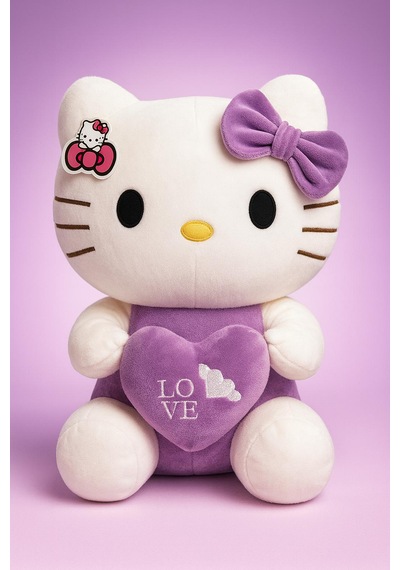 Hello Kitty Peluş Oyuncak 35cm - Sevimli & Yumuşacık Açık Mor