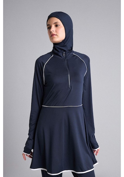 Defacto Regular Fıt 4lü Beyaz Biyeli Lacivert Burkini Mayo G8873ax26smnv31 Lacivert-nv31