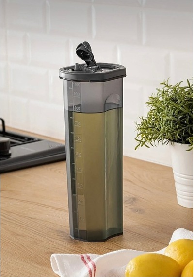 Platin Ölçekli Yağdanlık - Sıvı Yağlık Sirkelik 1000 Ml Gri Diğer