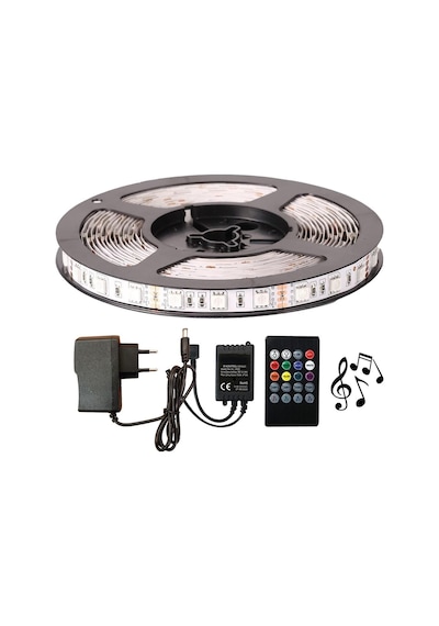 Rgb Şerit Led Sese Ve Müziğe Duyarlı 5050 Smd 3Çip Set