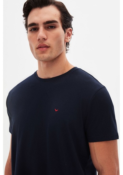 D's Damat Ds Damat Regular Fit Lacivert Düz Nakışlı %100 Pamuk T-shirt 4hc140632006m Lacivert