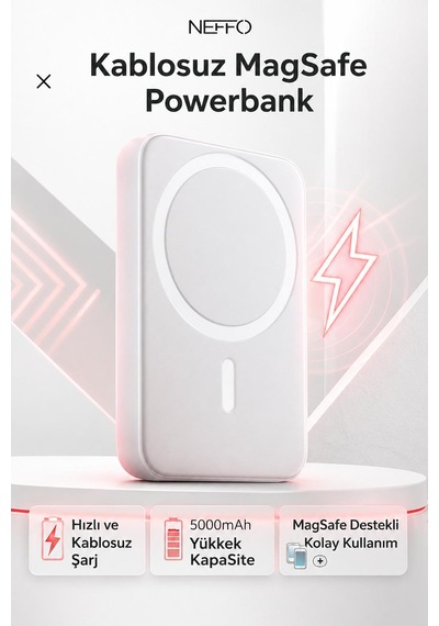 5000 Mah Magsafe Powerbank 15w Hızlı Kablosuz Şarj Cihazı İphone Uyumlu Hızlı Şarj 22.5w
