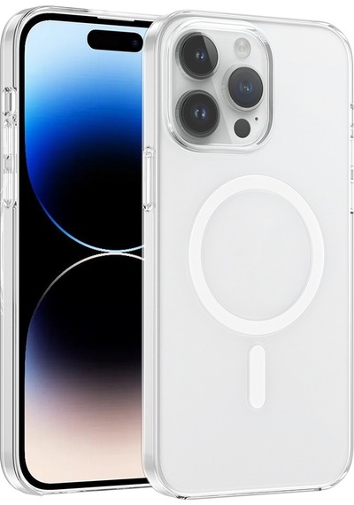 Maks Technology iPhone Uyumlu 14 Pro Max Kılıf Ic Çipli Mkst Wireless Şarj Özellikli Şeffaf in Kapak - Şeffaf