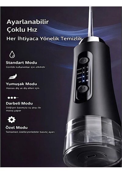 Amf11 Auhma Smart Akıllı Ağız Duşu Çoklu Hız Ayarlı Siyah