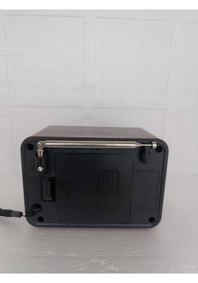 Nostaljik Radyo Klasik Radyo Bluetooth Hoparlör Usb-tf Çalar Ses Bombası Şarjlı Radyo - Bordo- Tek E