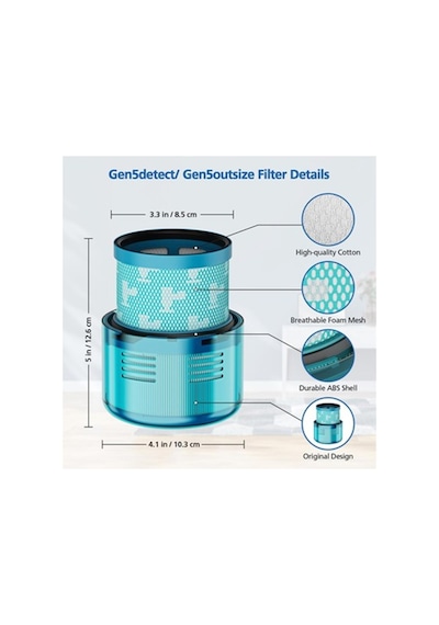 Rovexa Dyson Gen5 Detect Uyumlu Hepa Filtre 4 Adet