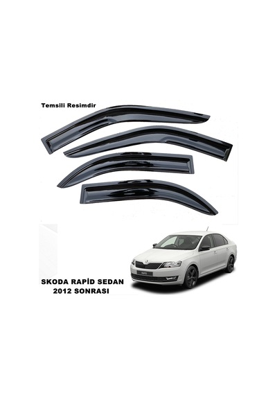Skoda Rapid Sd Mügen Cam Rüzgarlığı 2012 Sonrası 4 Lü Takım