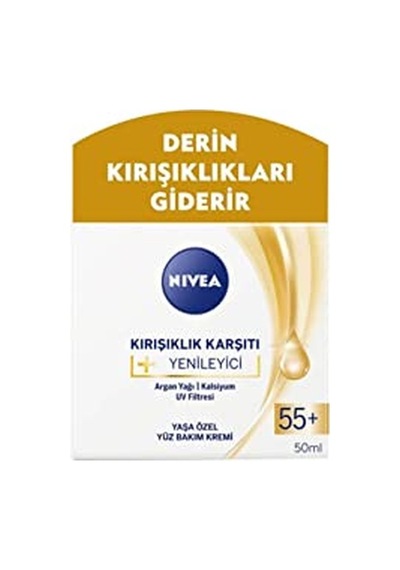Nıvea Kırışıklık Karşıtı + Yenileyici Yüz Bakım Kremi Yaş 55+ 50 Ml