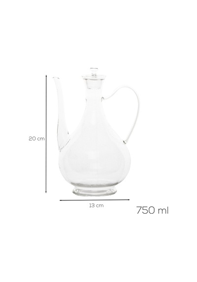 Porsima 5323 Borosilikat Cam İbrik Model Zeytinyağ Şişesi - Yağlık Ve Sirkelik 750ml Cam Şeffaf