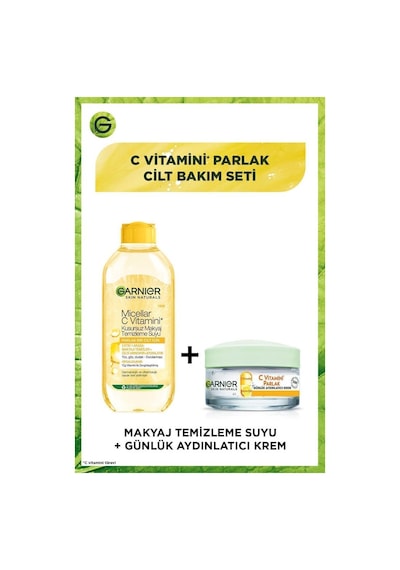 Garnier Micellar C Vitamini Kusursuz Makyaj Temizleme Suyu 400 ML + C Vitamini Parlak Günlük Aydınlatıcı Krem 50 ML