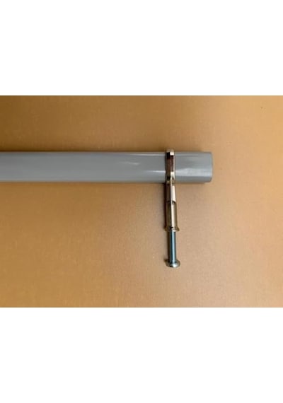 Dolap Askı Borusu Gri+2 Flanş Tüm Ölçüler Tüm Markalara Uyumlu 23cm