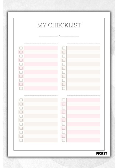 Checklist - Kontrol Listesi - Günlük Rutin Görev Takip Listesi - Günlük Haftalık Planlayıcı -planner Diğer