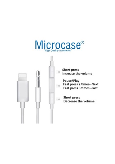 Microcase Ses Kontrol Özellikli Apple iPhone Uyumlu Lightning To Aux Çevirici Mh021
