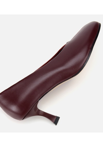 Hotiç Kadın Deri Bordo Vişne İki Renkli İnce Topuklu Stiletto