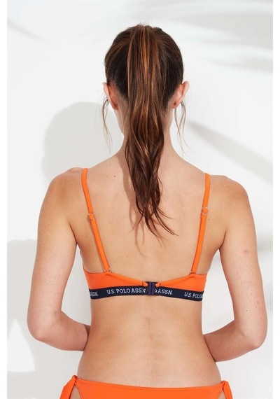 U.S. Polo Assn. Kadın Turuncu Geniş Üçgen Bikini Üst 21501
