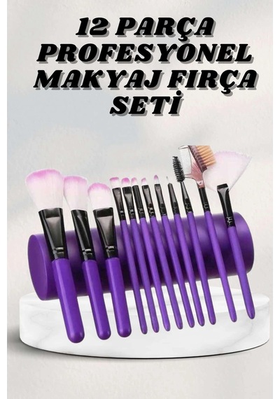 Makyaj Fırçası 12 Parça Set Yumuşak Uçlu Göz Makyajına Uygun Hafif Ve Taşınabilir Çanta 97170466