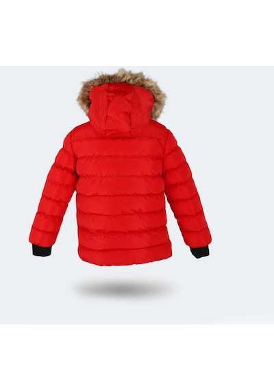 Slazenger CALISTO NEW Çocuk Kapüşonlu Şişme Kırmızı Mont & Kaban