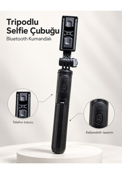 Fotoğraf Ve Video Çekimleri İçin Kablosuz Kumandalı Telefon Selfie Çubuğu - Bayi Depom