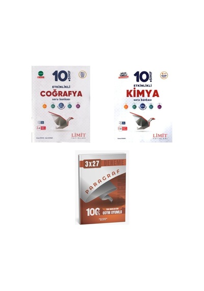 2027 Limit 10. Sınıf Etkinlikli Coğrafya + Kimya Maarif Soru + Anla Kazan Paragraf Deneme 3'lü Set