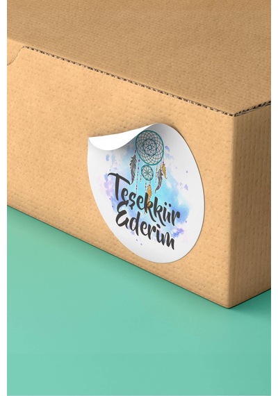 Düş Kapanı Teşekkür Sticker 3x3cm St2372 Çok Renkli