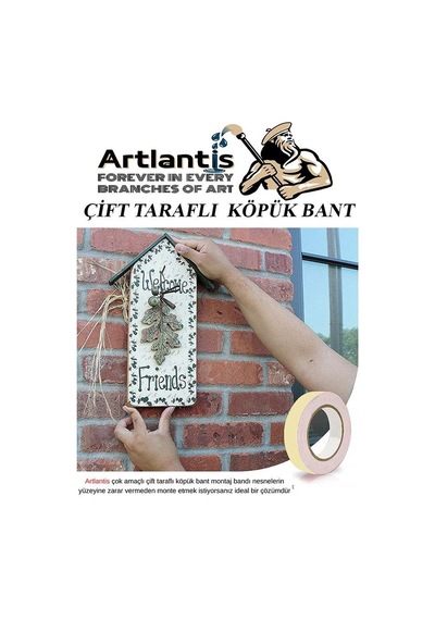 Çift Taraflı Bant Köpük Bant 38mm X 2mt 1 Adet Çerçeve Tablo Halı Yapıştırma Bandı İç Ve Dış Mekan Süper