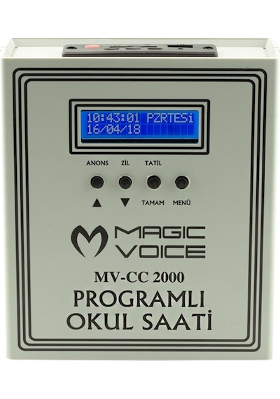 Magicvoice Mv-cc2000 Usb Duvar Tipi Programlı 20 Adet Mp3 Formatı Zil / İstiklal Marşlı Akıllı Dijital Okul Saati Çan Takılabilir