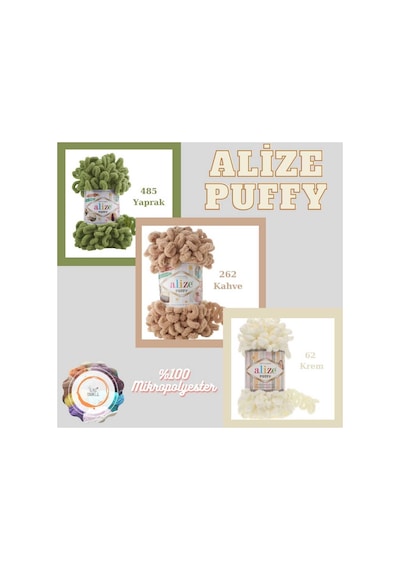 Puffy El Örgü Ipliği Büyük Ilmek Tekli - 100 Gr. 9 Mt. Parmak Ipi, Battaniye Ipi