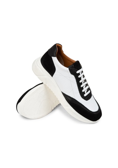 Deery Hakiki Süet Siyah Detaylı Erkek Sneaker Ayakkabı - 01962Msyhp01 Siyah