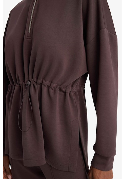 Defacto Long Fıt Dik Yaka Modal Sporcu Sweatshirt F9065ax26spbn192 Kahve-bn192