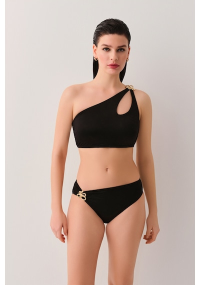 Suwen Noir Tek Omuz Detaylı Bralet Bikini Üst Sb25685012012 Siyah