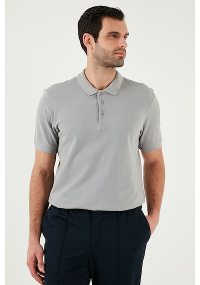 Buratti Pamuklu Regular Fit Düğmeli Erkek Polo Yaka T Shirt 5902127 Kül