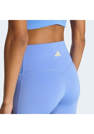 Adidas 3 Stripes Studio All Me Booty Kadın Mavi Antrenman Taytı Hz0869