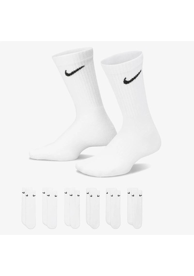 Nike Everyday Sx6910-100 Çocuk Yastıklı Crew Çorapları 6 Çift Beyaz
