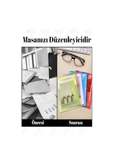Mavi A4 Çıtçıtlı Dosya Şeffaf Renkli Zarf Dosya 5 Adet Çıt Çıtlı Dosya Su Geçirmez 100 Yaprak Kapasite